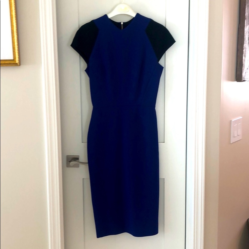 Victoria Beckham purple and black dress